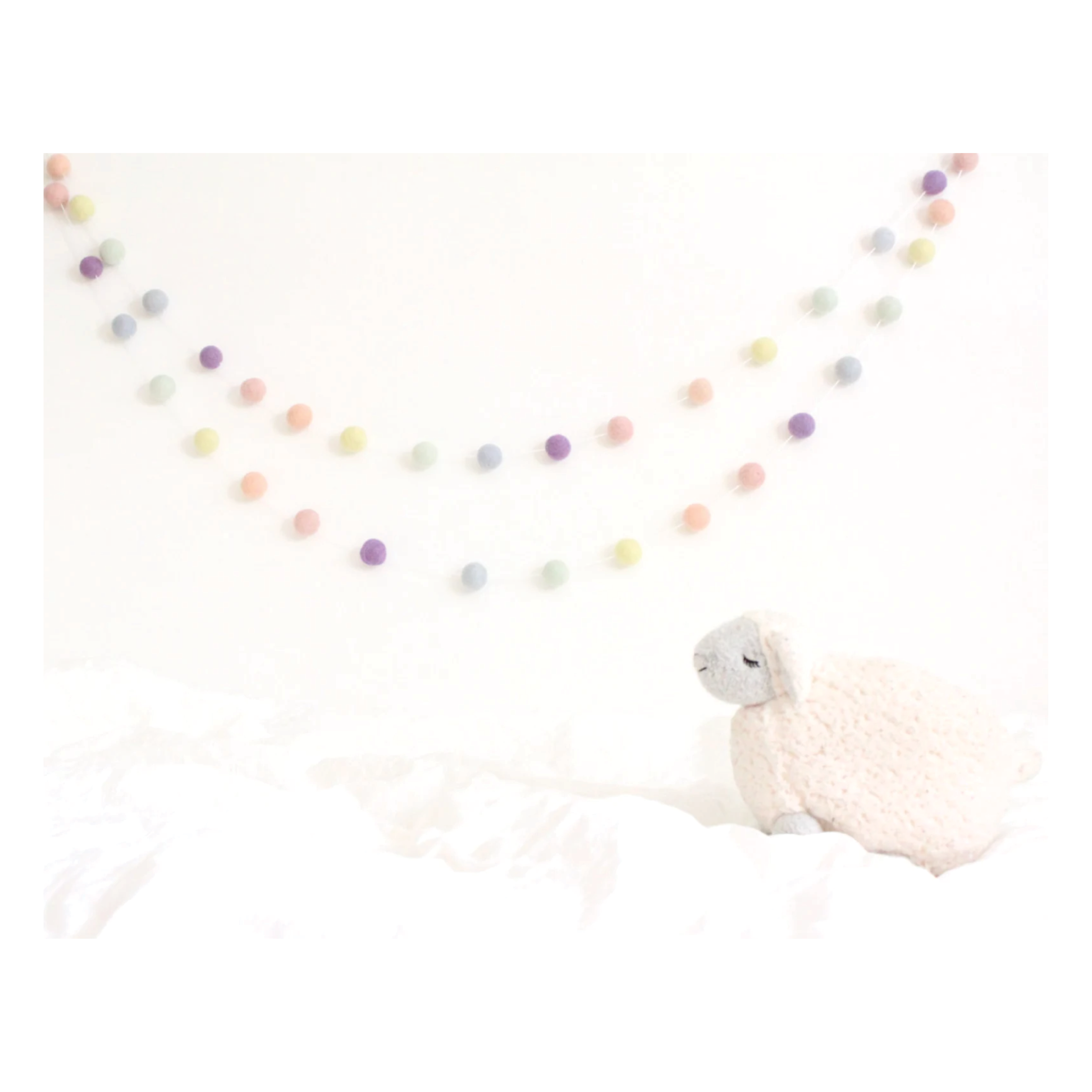 Pastel Rainbow Felt Ball Garland